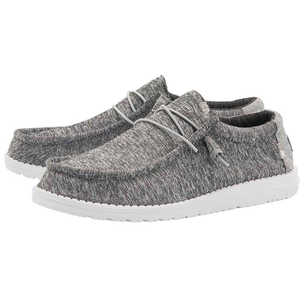 HEYDUDE Men's Wally Stretch Ozone Size 10 Grey Slip-On Loafers shoes
